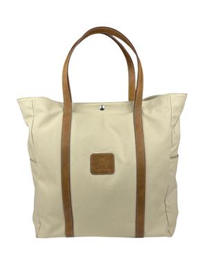 TOTE BAG TESSUTO E CUOIO