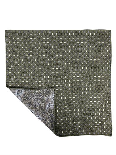 POCHETTE DOUBLE FACE 33X33 100%SETA ORLO A MANO