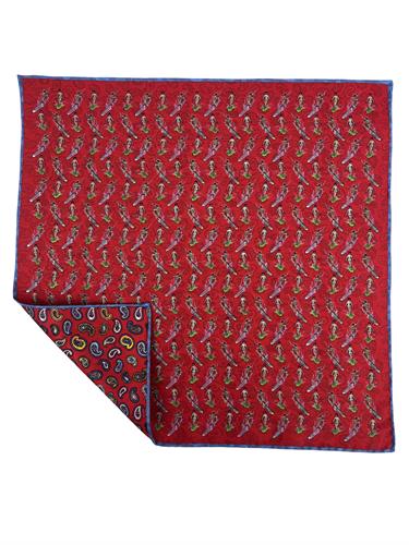 POCHETTE DOUBLE FACE 33X33 100%SETA ORLO A MANO