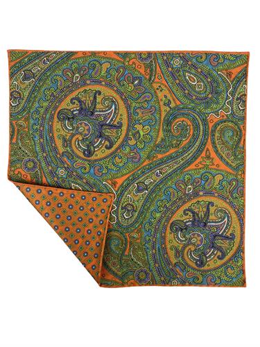 POCHETTE DOUBLE FACE 33X33 100%SETA ORLO A MANO