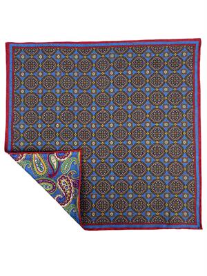 POCHETTE DOUBLE FACE 33X33 100%SETA ORLO A MANO