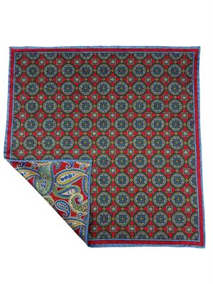 POCHETTE DOUBLE FACE 33X33 100%SETA ORLO A MANO