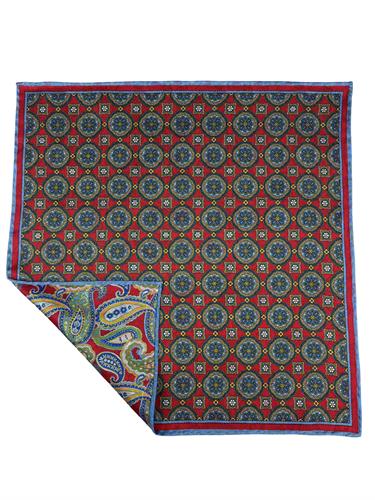 POCHETTE DOUBLE FACE 33X33 100%SETA ORLO A MANO