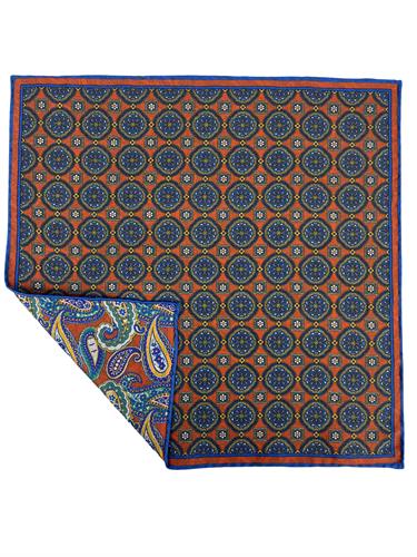 POCHETTE DOUBLE FACE 33X33 100%SETA ORLO A MANO