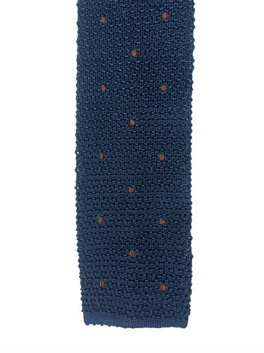 CRAVATTA TRICOT POIS A MANO 100%SETA