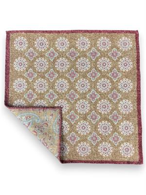 POCHETTE DOUBLE FACE 33X33 100%LANA ORLO A MANO