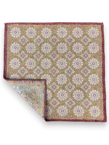 POCHETTE DOUBLE FACE 33X33 100%LANA ORLO A MANO