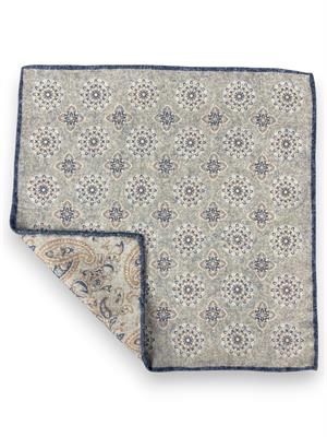 POCHETTE DOUBLE FACE 33X33 100%LANA ORLO A MANO
