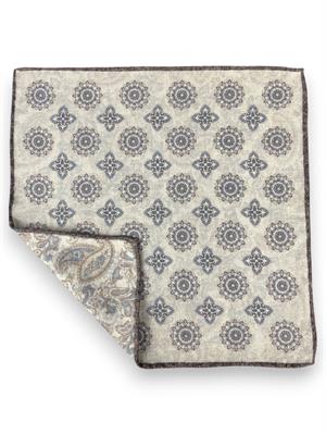 POCHETTE DOUBLE FACE 33X33 100%LANA ORLO A MANO