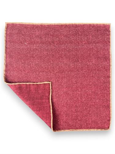 POCHETTE DOUBLE FACE 33X33 100%LANA ORLO A MANO
