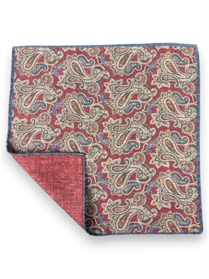 POCHETTE DOUBLE FACE 33X33 100%LANA ORLO A MANO