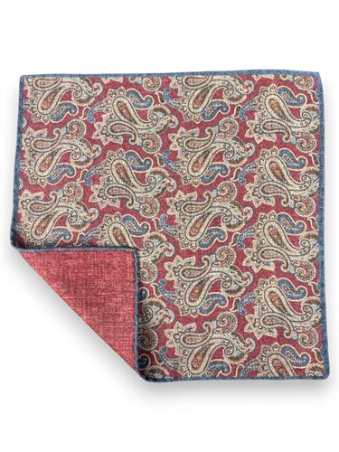 POCHETTE DOUBLE FACE 33X33 100%LANA ORLO A MANO