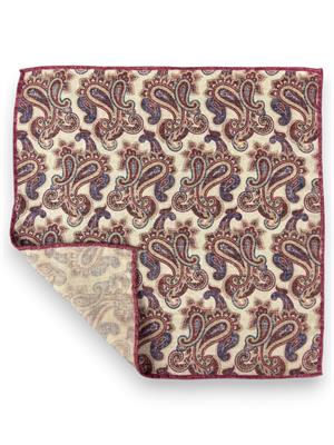 POCHETTE DOUBLE FACE 33X33 100%LANA ORLO A MANO