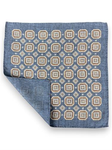 POCHETTE DOUBLE FACE 33X33 100%LANA ORLO A MANO