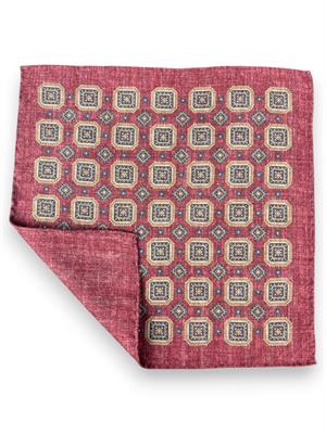 POCHETTE DOUBLE FACE 33X33 100%LANA ORLO A MANO