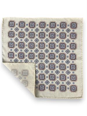 POCHETTE DOUBLE FACE 33X33 100%LANA ORLO A MANO