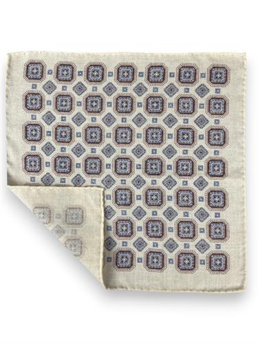 POCHETTE DOUBLE FACE 33X33 100%LANA ORLO A MANO