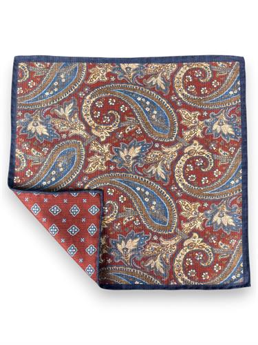 POCHETTE DOUBLE FACE 33X33 100%SETA ORLO A MANO