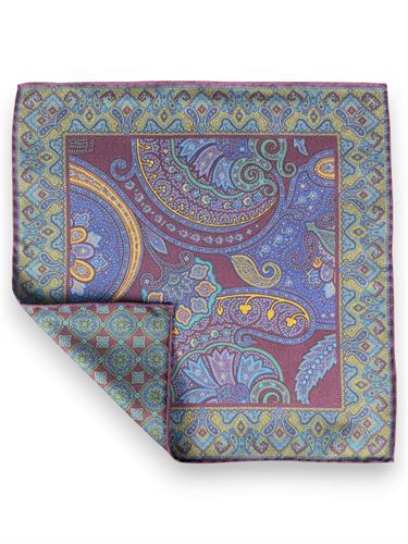 POCHETTE DOUBLE FACE 33X33 100%SETA ORLO A MANO