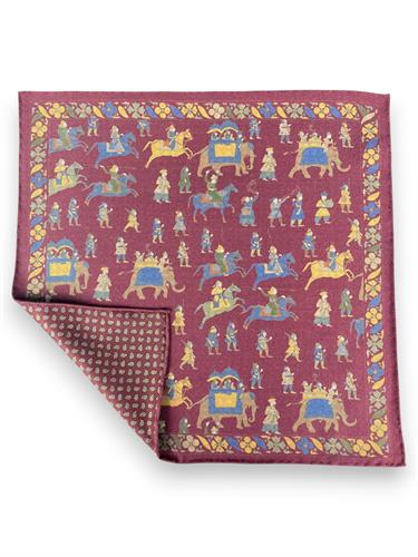 POCHETTE DOUBLE FACE 33X33 100%SETA ORLO A MANO
