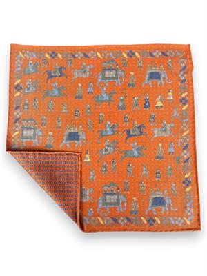 POCHETTE DOUBLE FACE 33X33 100%SETA ORLO A MANO