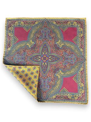 POCHETTE DOUBLE FACE 33X33 100%SETA ORLO A MANO