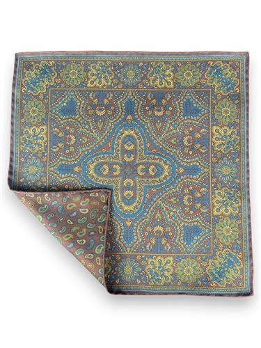 POCHETTE DOUBLE FACE 33X33 100%SETA ORLO A MANO