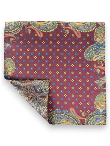 POCHETTE DOUBLE FACE 33X33 100%SETA ORLO A MANO