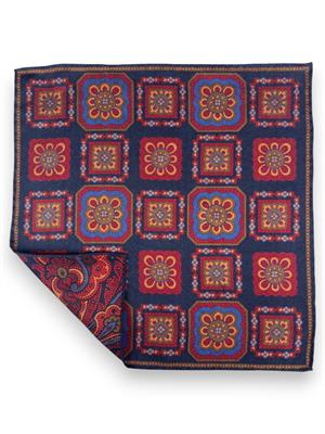 POCHETTE DOUBLE FACE 33X33 100%SETA ORLO A MANO