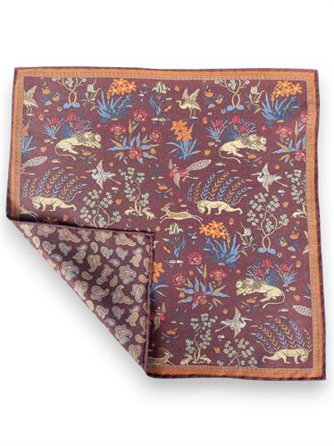 POCHETTE DOUBLE FACE 33X33 100%SETA ORLO A MANO