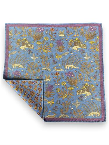 POCHETTE DOUBLE FACE 33X33 100%SETA ORLO A MANO