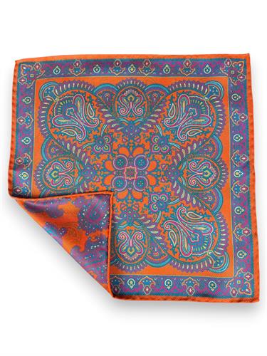 POCHETTE DOUBLE FACE 33X33 100%SETA ORLO A MANO
