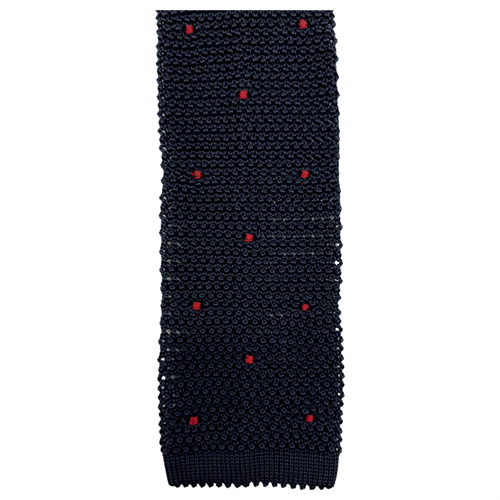 CRAVATTA TRICOT POIS A MANO 100%SETA