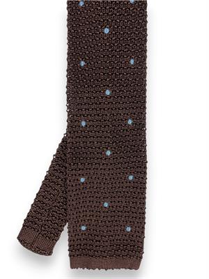 CRAVATTA TRICOT POIS A MANO 100%SETA