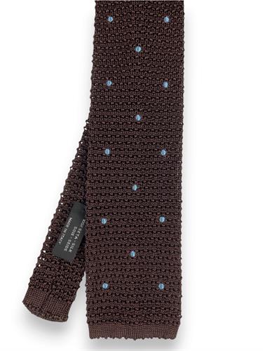 CRAVATTA TRICOT POIS A MANO 100%SETA