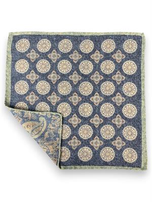 POCHETTE DOPPIA STAMPA 45X45 100%LANA ORLO A MANO