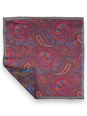 POCHETTE DOPPIA STAMPA 45X45 100% SETA ORLO A MANO
