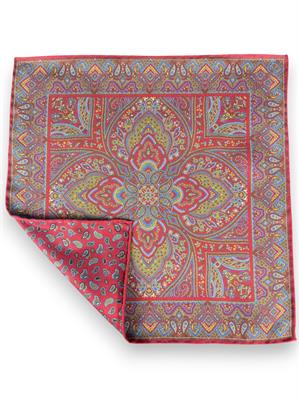 POCHETTE DOPPIA STAMPA 45X45 100% SETA ORLO A MANO