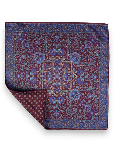 POCHETTE DOUBLE FACE 33X33 100%SETA ORLO A MANO