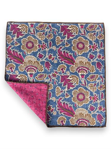 POCHETTE DOUBLE FACE 33X33 100%SETA ORLO A MANO