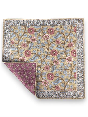 POCHETTE DOUBLE FACE 33X33 100%SETA ORLO A MANO
